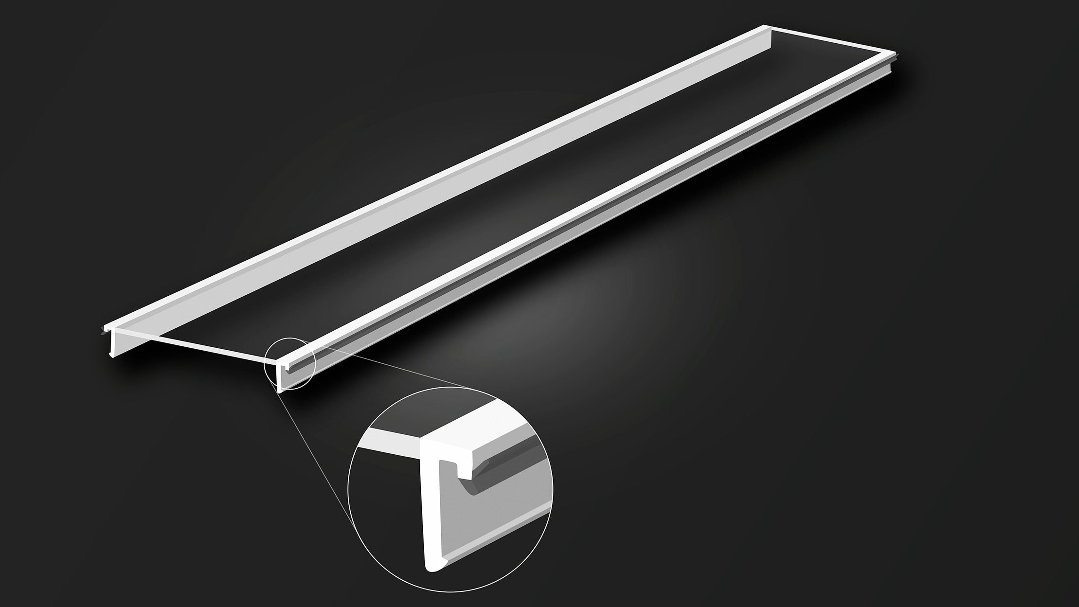 Profile with a rubber seal