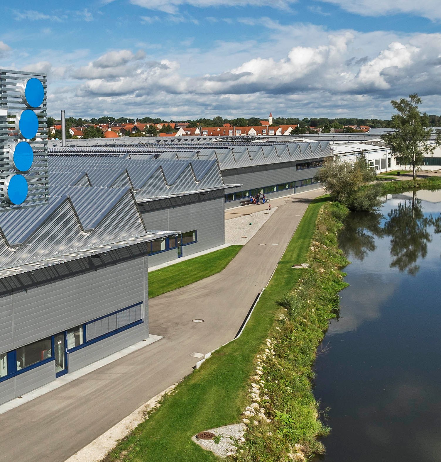 BWF Group production hall by the river